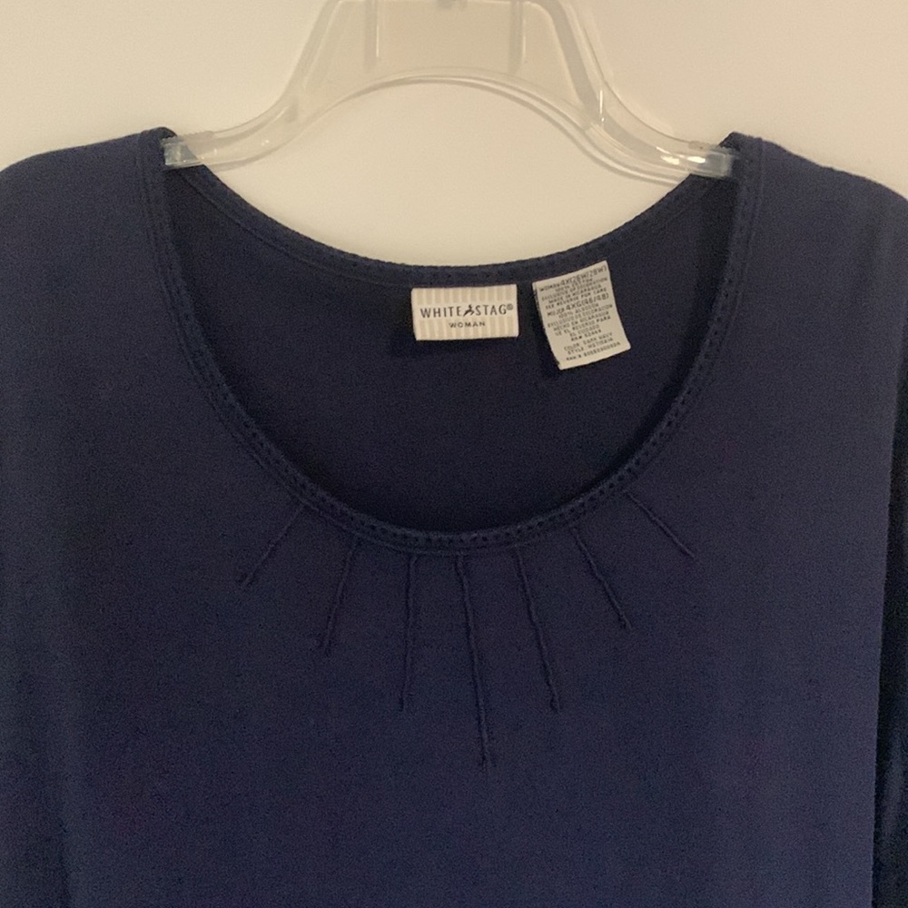 White Stag Navy Shirt Sleeve T Shirt, Women’s Size 4X - Picture 3 of 8